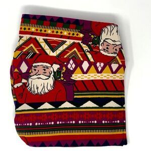 LuLaRoe Christmas Southwest‎ Santa Women's Leggings Size Tall & Curvy